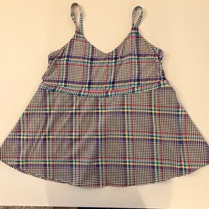 Torrid Multicolor Plaid Babydoll Top